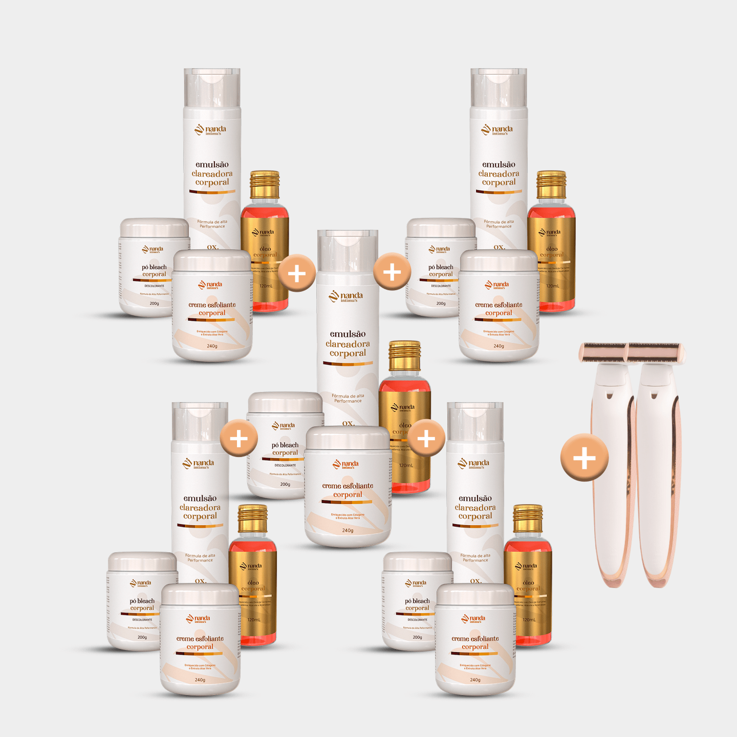 Kit Clareador de Manchas | Tratamento 1 Ano com + 2 Depiladores - Nanda Intimus