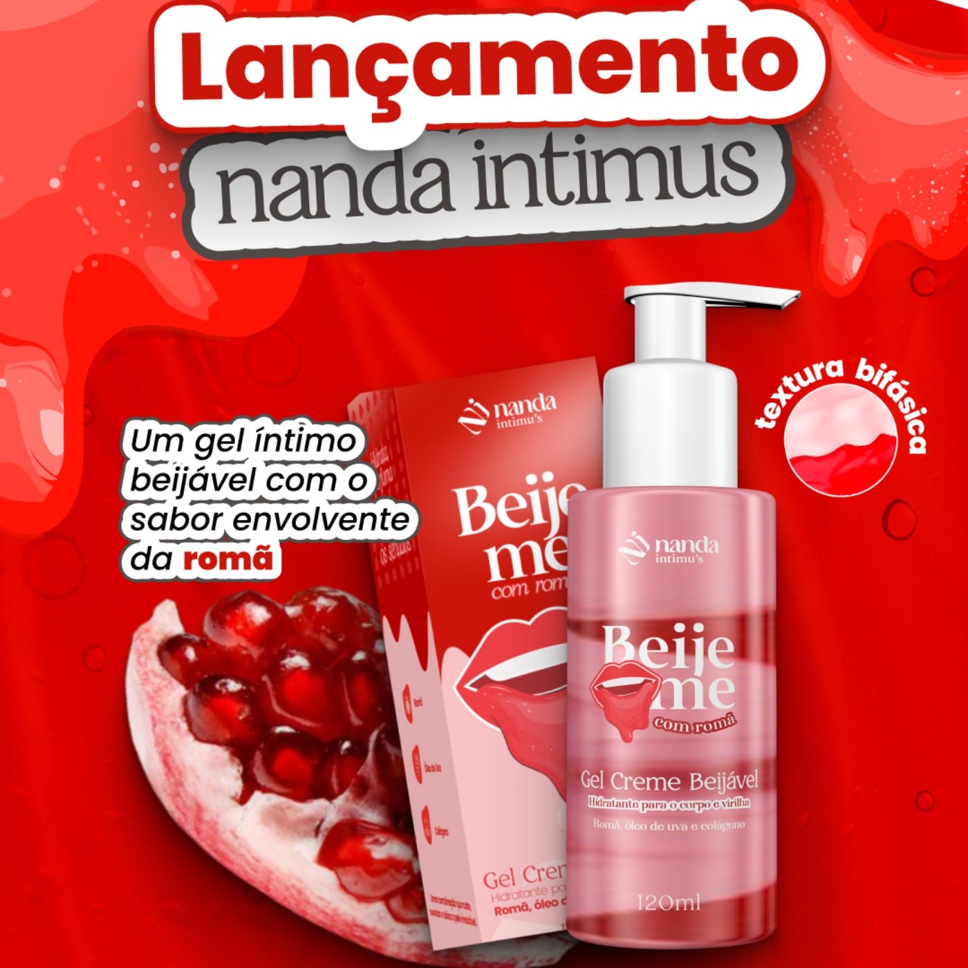 Kit com 3 Beije Me - Gel Beijável Nanda Intimus - Nanda Intimus
