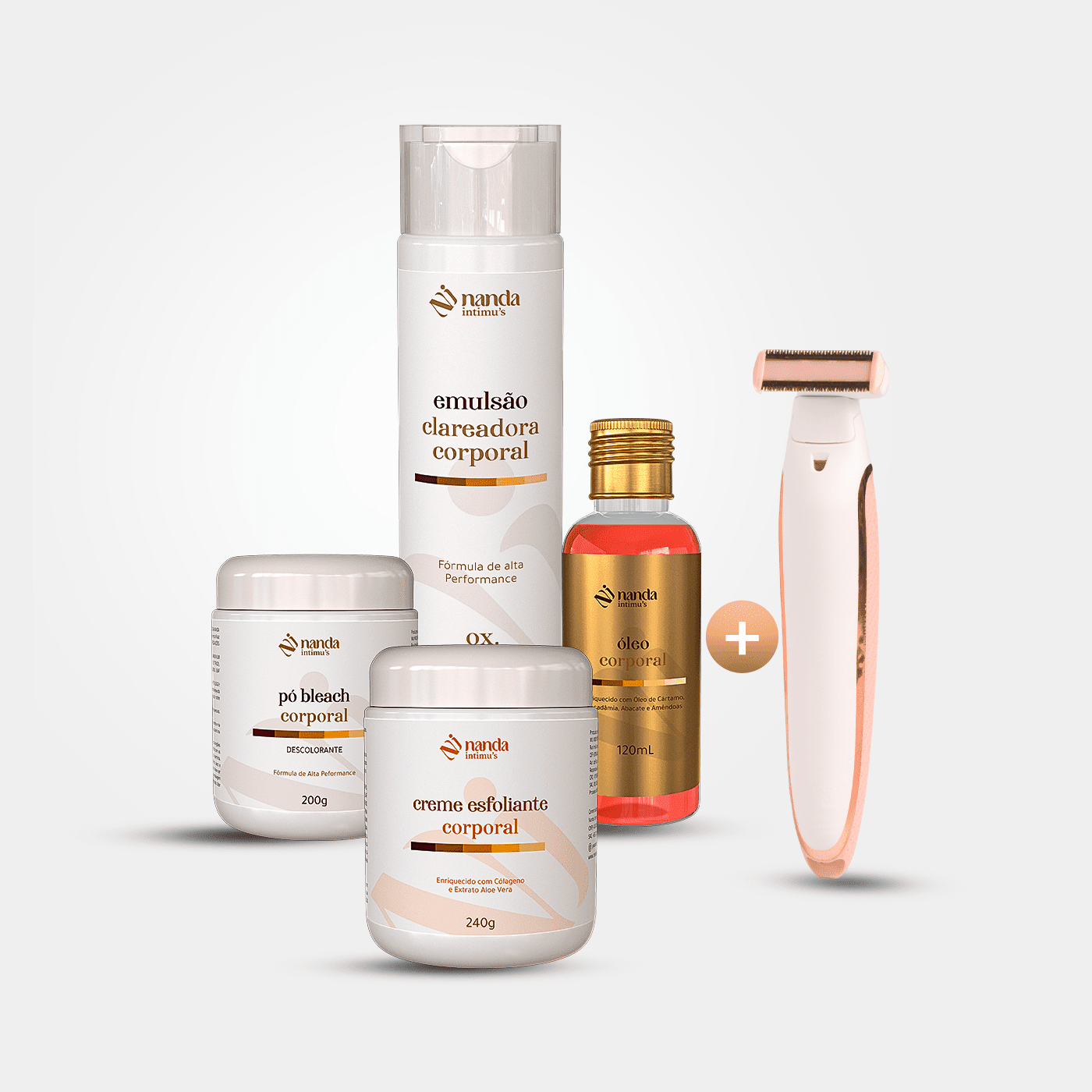 Kit Clareador Nanda Intimus + Depilador Anti Foliculite - Tratamento Definitivo - Nanda Intimus