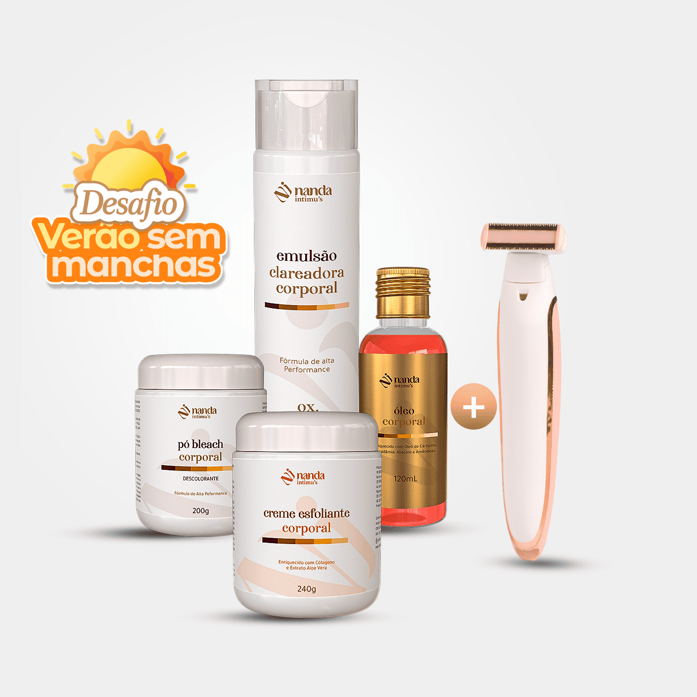Kit Clareador Nanda Intimus + Depilador Anti Foliculite - Tratamento Definitivo - Nanda Intimus